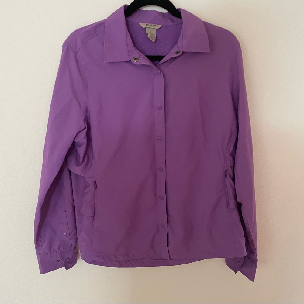 Duluth Trading CO purple snap long sleeve vented tactical top L